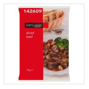 Frozen Chef's Larder Diced Beef - 2kg