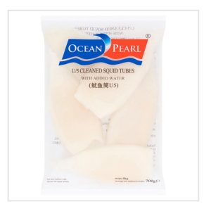 Frozen Ocean Pearl U/5 Cleaned Squid Tubes with Added Water 700g